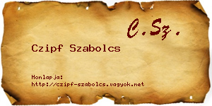 Czipf Szabolcs névjegykártya
